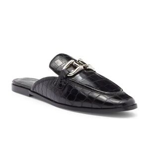 New Jeffrey Campbell Moment Mule Black Croco Silver Sz 9